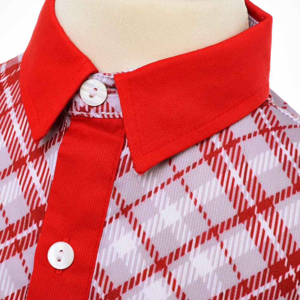 boys red and grey tartan shirt