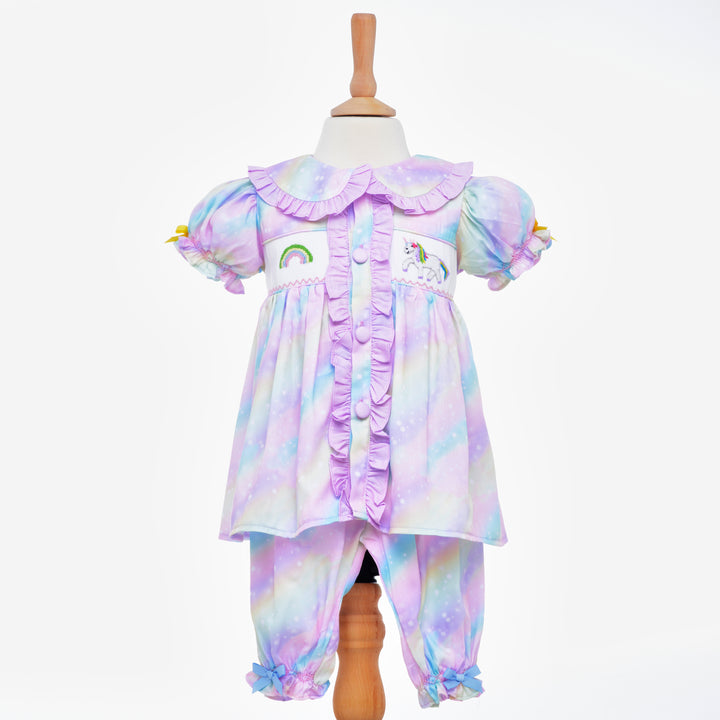 smocked unicorn pjs girls pjs 
