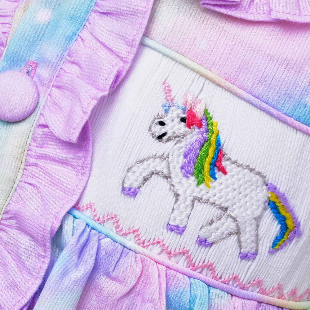 unicorn girls pjs smocked pjs