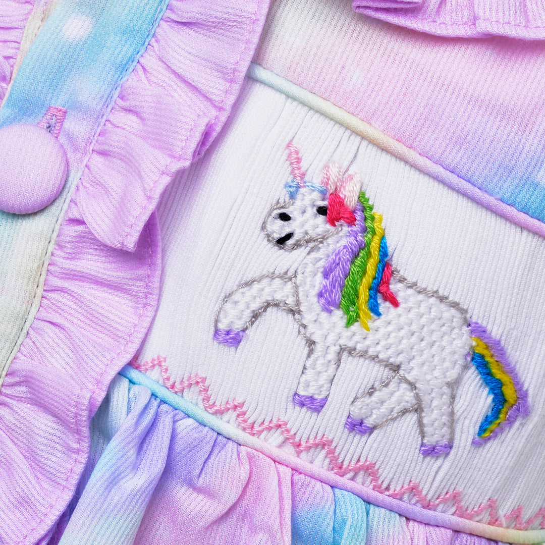 unicorn girls pjs smocked pjs