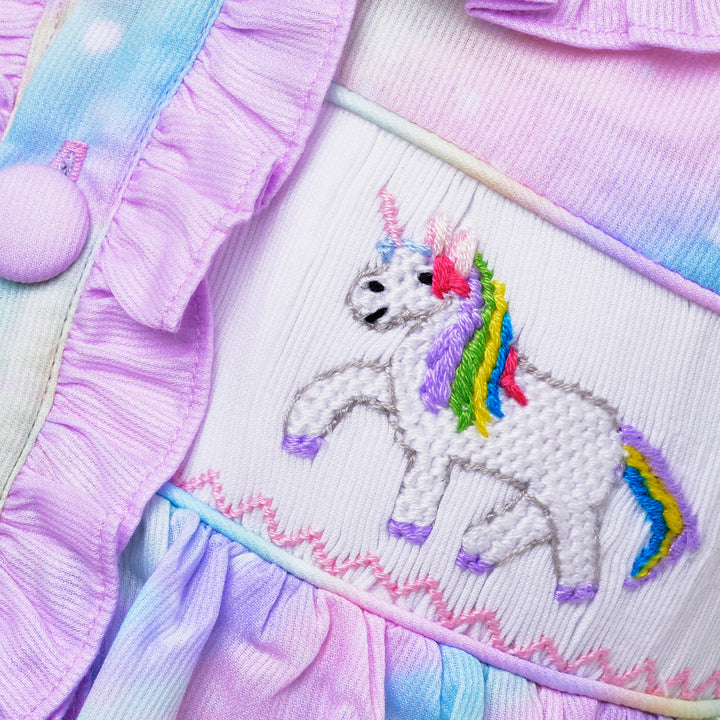 unicorn girls pjs smocked pjs