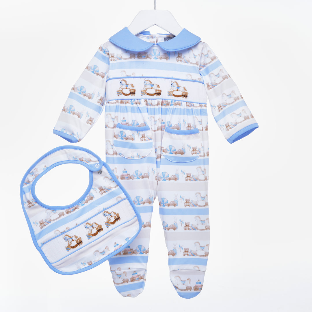 boys smocked sleepsuit boys smocked babygrow