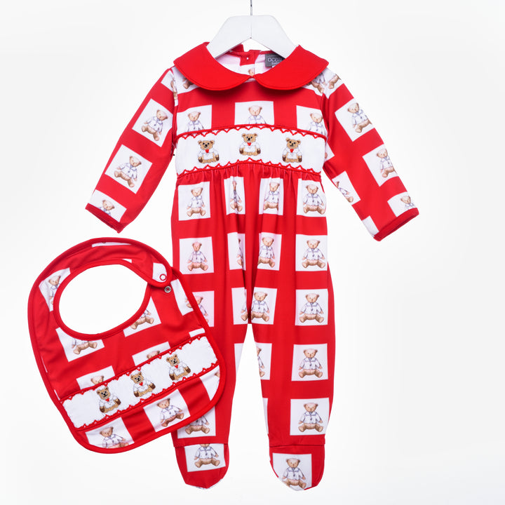 boys smocked sleepsuit boys smocked babygrow