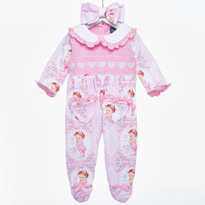 girls smocked sleepsuit baby girls smocked onesie