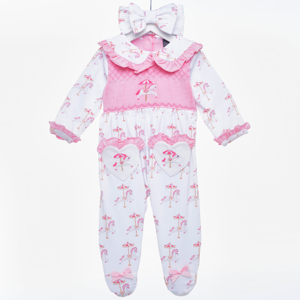 girls smocked sleepsuit baby girls smocked onesie
