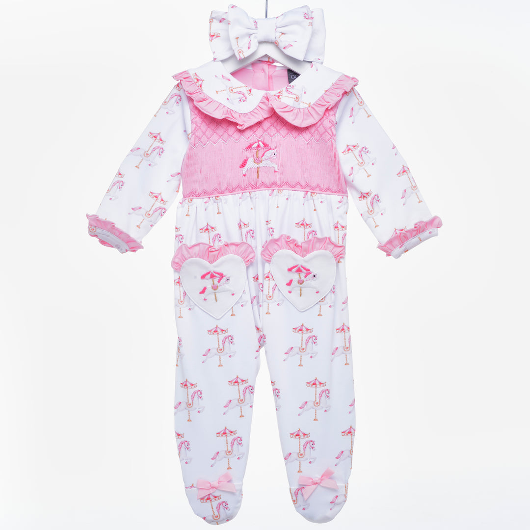 girls smocked sleepsuit baby girls smocked onesie