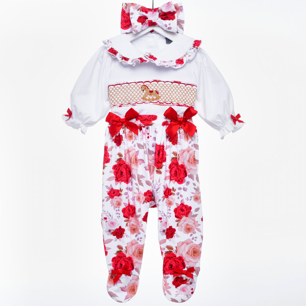 girls smocked sleepsuit baby girls smocked onesie