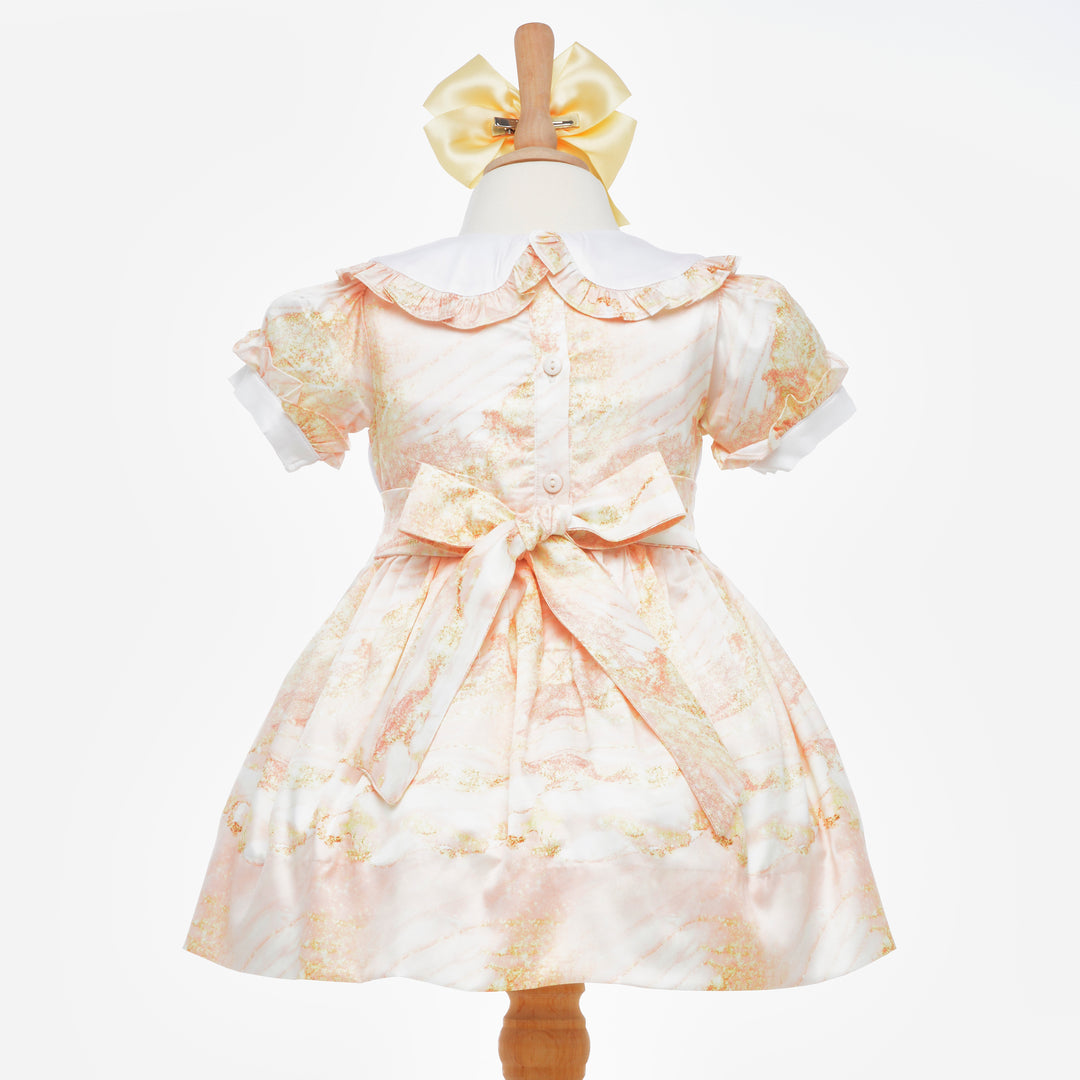 smocked baby dress smocked gold dress