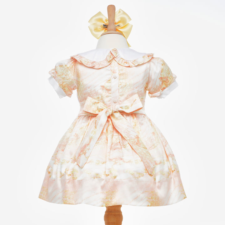 smocked baby dress smocked gold dress