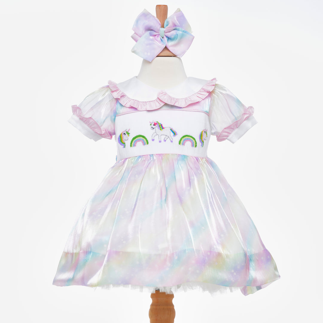 unicorn bridesmaid dress Pastel Rainbow Unicorn Tutu Dress With Floral Headband