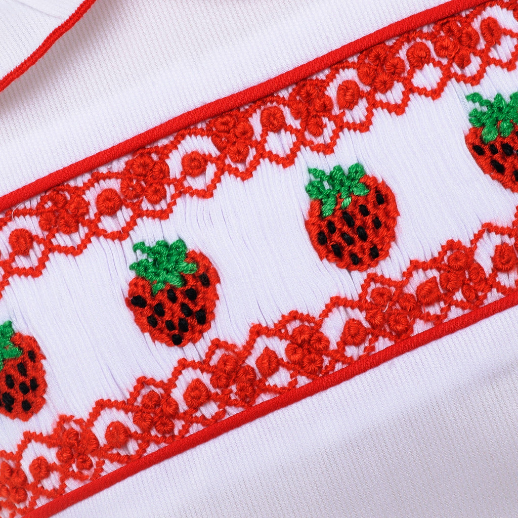 summer strawberry smocked outfit