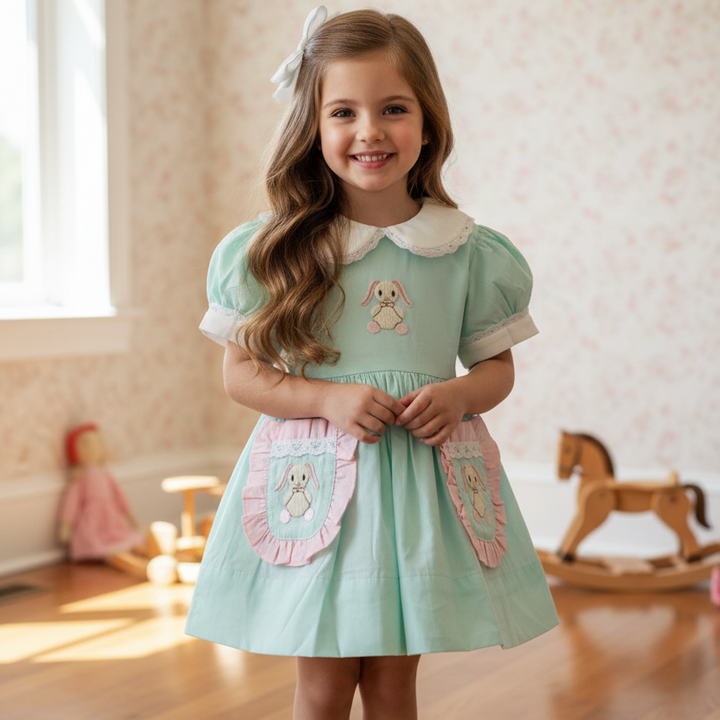 Ocean Baby 'My Little Mint Macaroon' Bunny Petticoat Layered Dress - (NB-12Yrs)