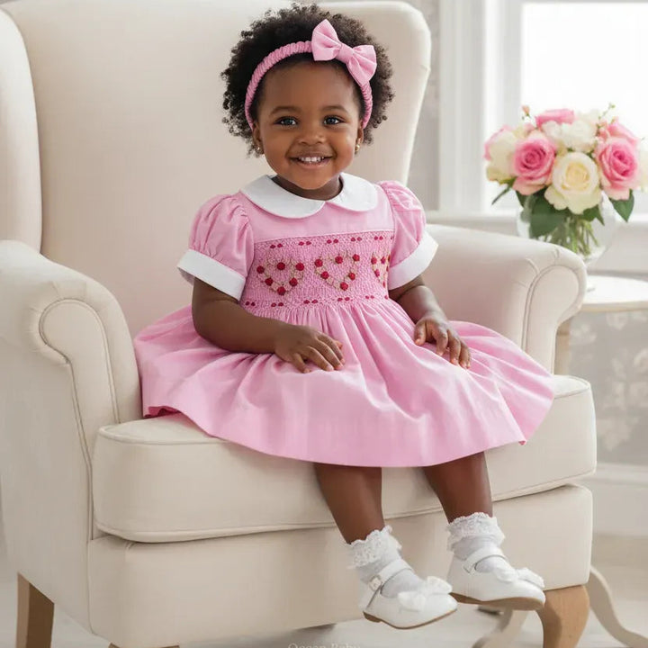 Ocean Baby 'The Pink Lady' Heart Sateen Dress (NB-8Yrs)