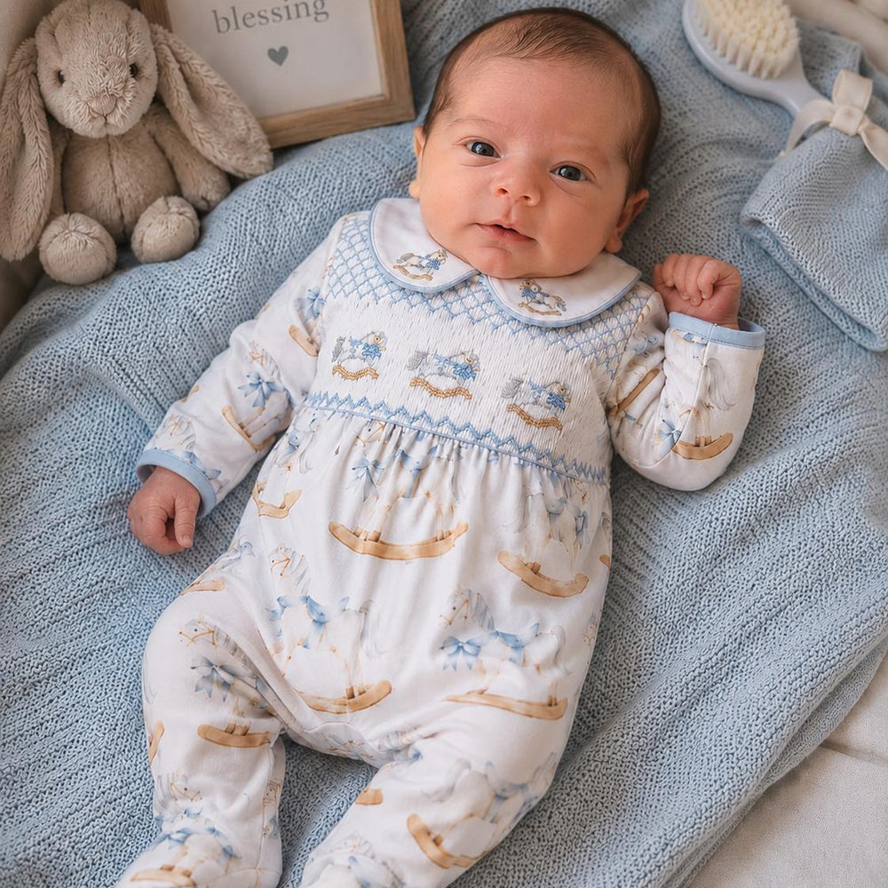 baby boys sleepsuits rocking horse baby clothes 