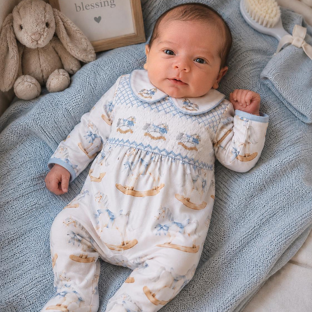 baby boys sleepsuits rocking horse baby clothes 