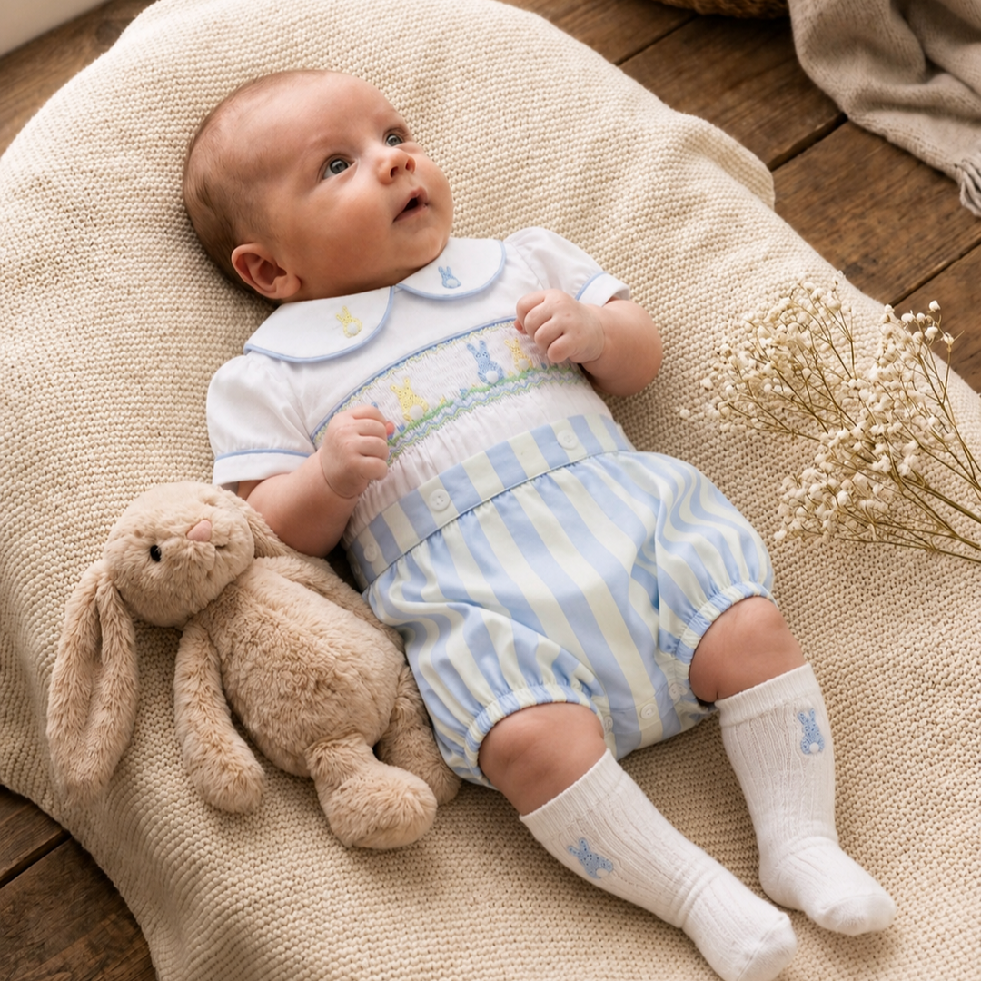 Ocean Baby 'My Little Blueberry Lemon Pie' Bunny Smocked Outfit Set (NB-3Yrs)