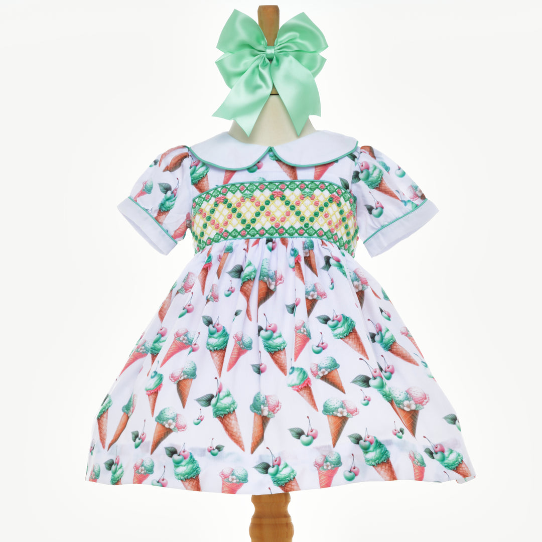icecream baby dress smocked baby dress