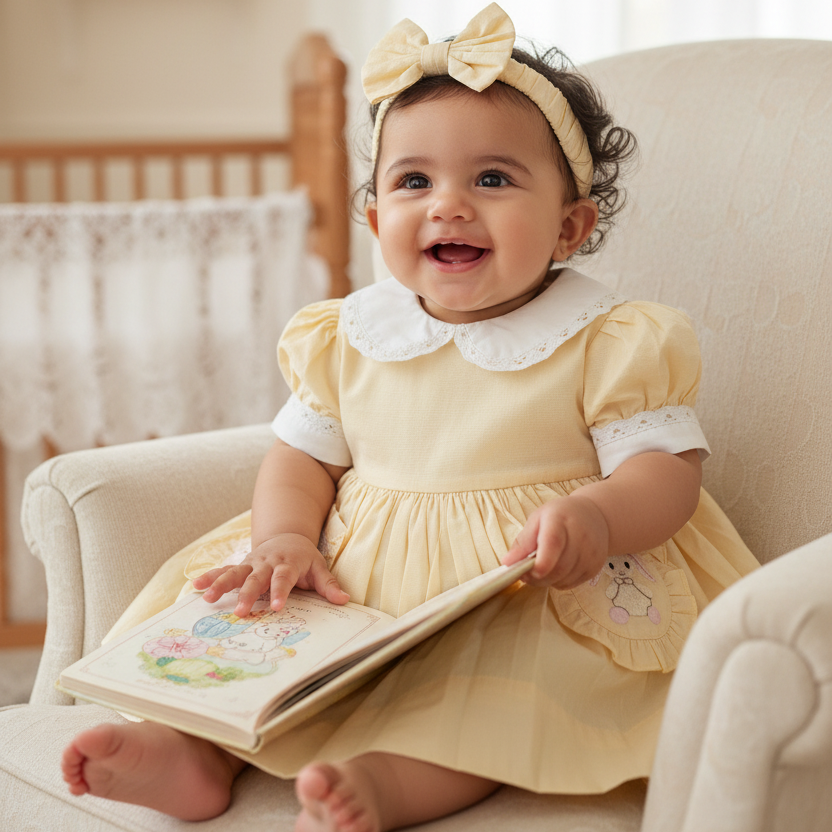 Ocean Baby 'My Little Buttercream Cookie' Bunny Petticoat Layered Dress - (NB-12Yrs)