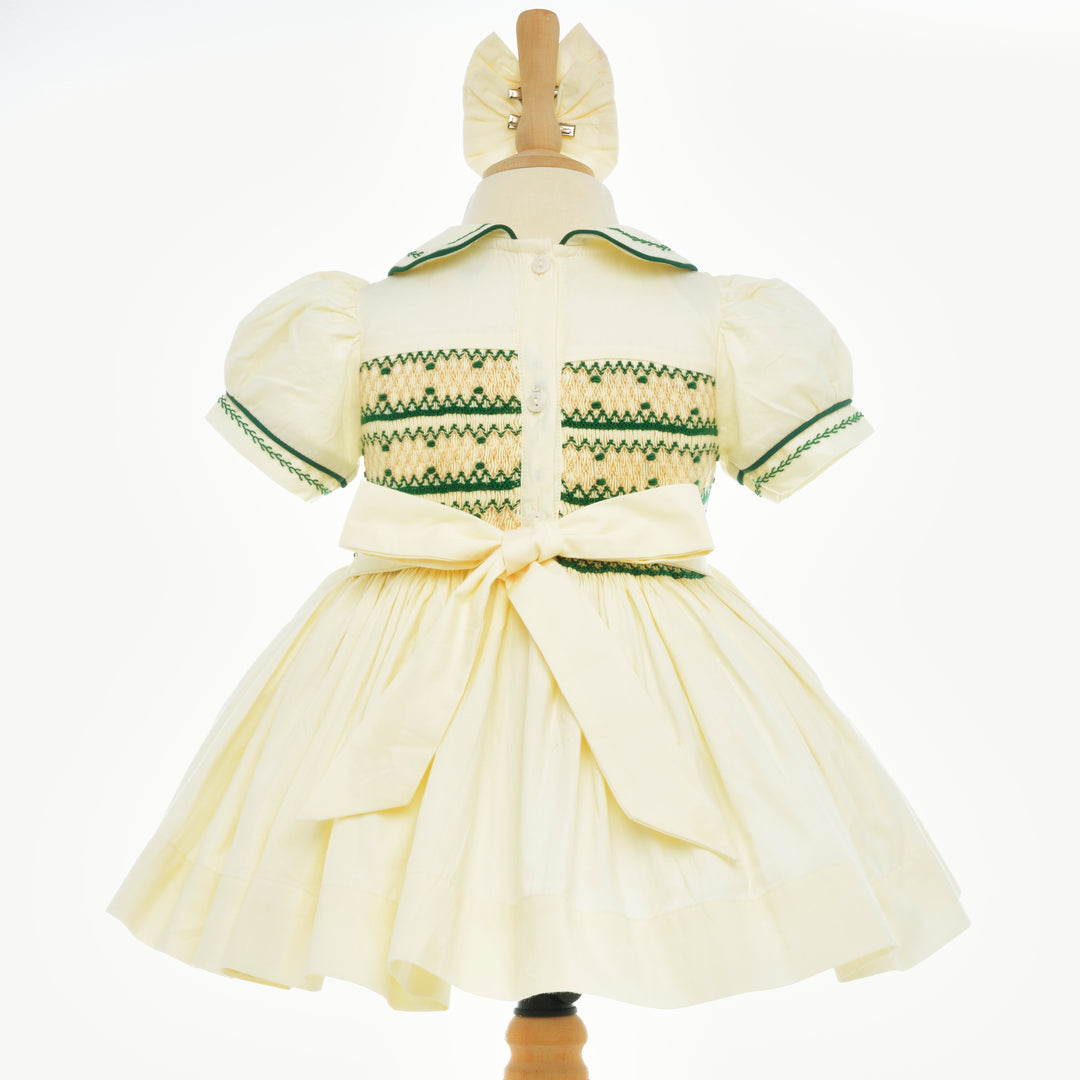 Ocean Baby Girls Opaline & Pine Sateen Smocked Petticoat Layered Dress (NB-10Yrs)