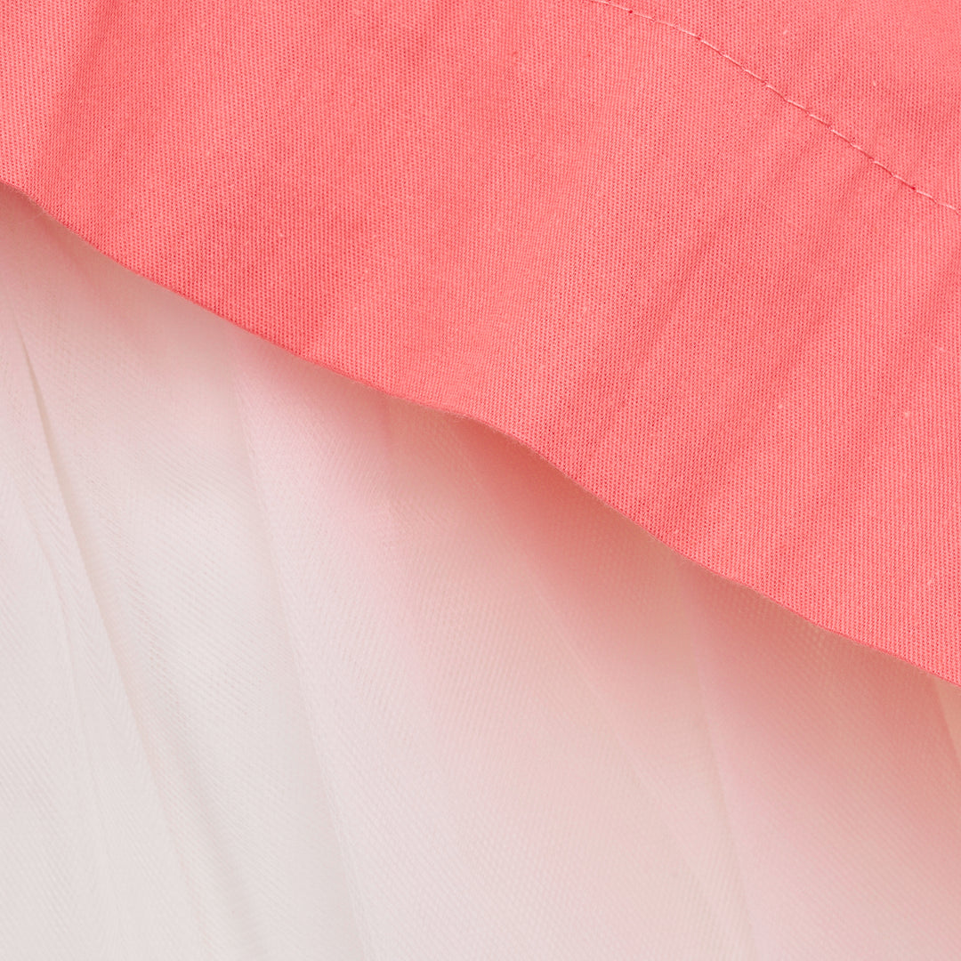 Ocean Baby Girls Pink Salmon Sateen Smocked Petticoat Layered Dress - (NB-10Yrs)