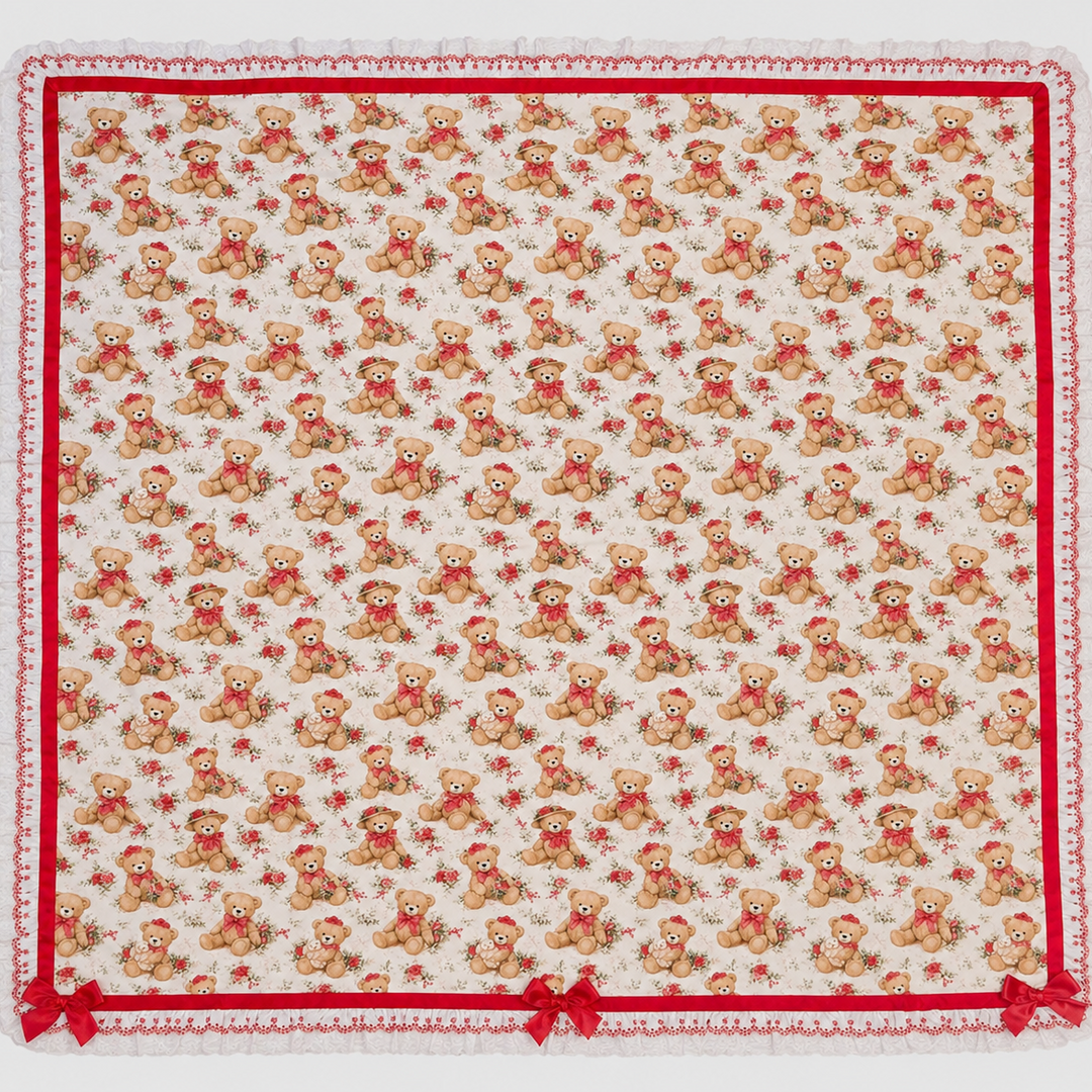 baby girls red teddy blanket 