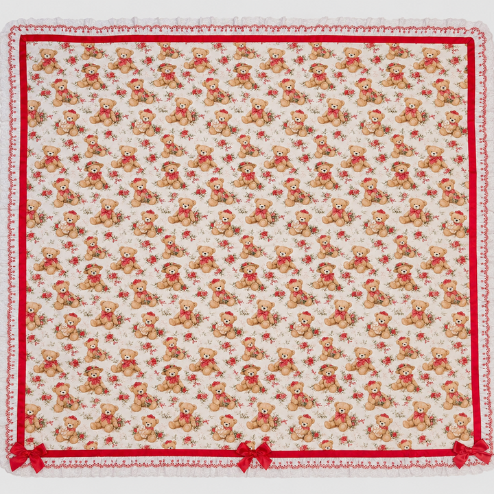 baby girls red teddy blanket 
