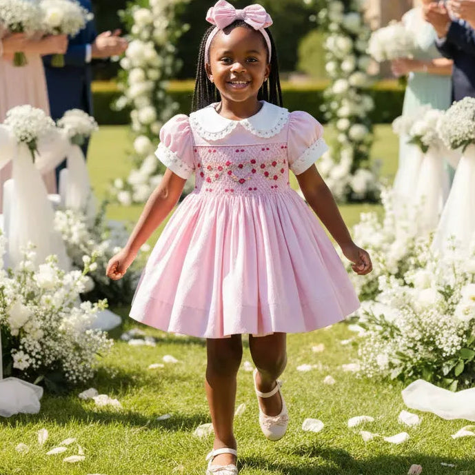 Ocean Baby Girls 'Rose Sugar Swirl' Smocked Petticoat Layered Dress (NB-10Yrs)