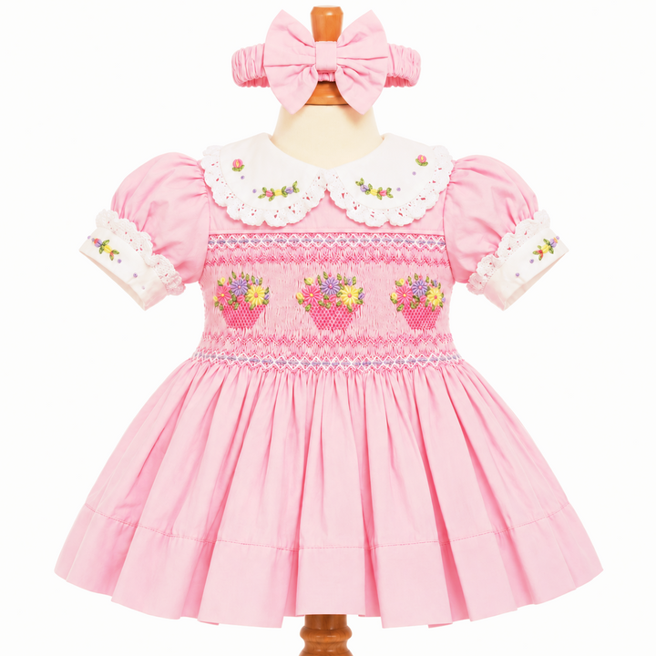 Ocean Baby Girls 'Lotus Basket Berry' Smocked Petticoat Layered Dress (NB-10Yrs)