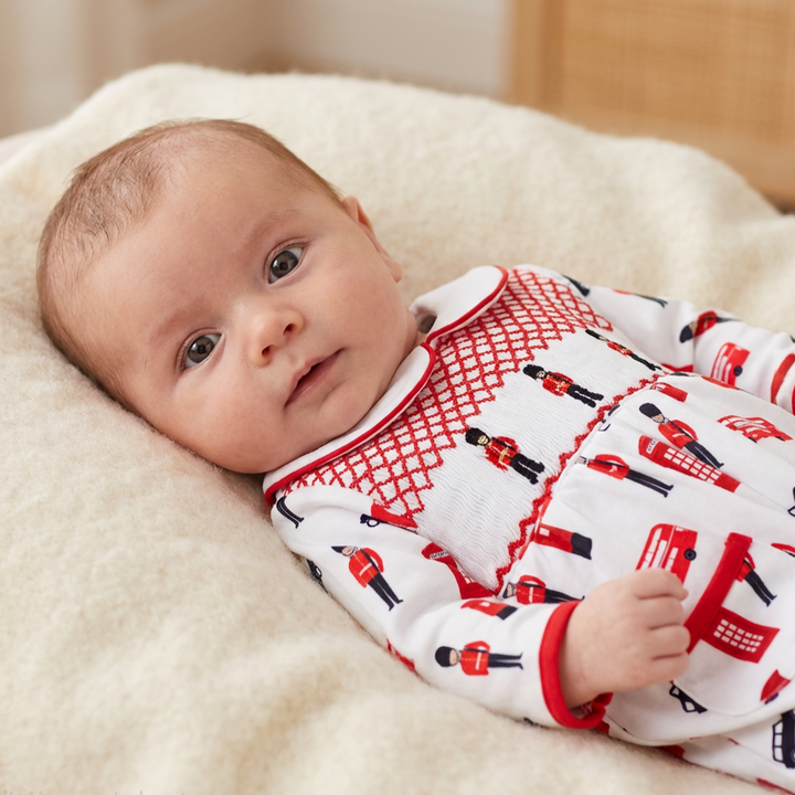 Ocean Baby Boys Soldier & London Themed Smocked Sleepsuit & Bib Set (NB-12M)