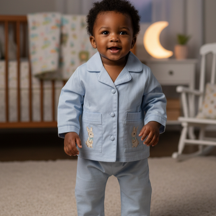 Ocean Baby Boys 'My Little Cookie Monster' Bunny Embroidered Pyjama Set (3M-8Yrs) Pjs