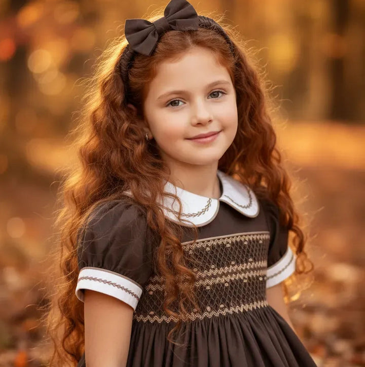Ocean Baby Girls 'Mulberry Bloom' Sateen Smocked Petticoat Layered Dress - (NB-10Yrs)