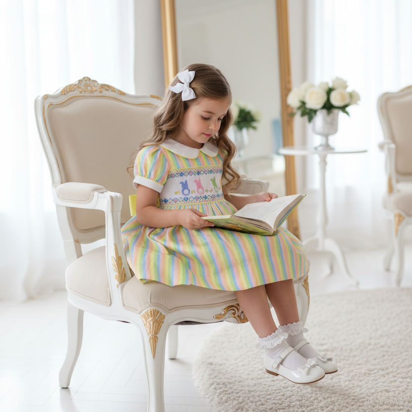 traditional smocked baby girls dress petticoat layered baby dress