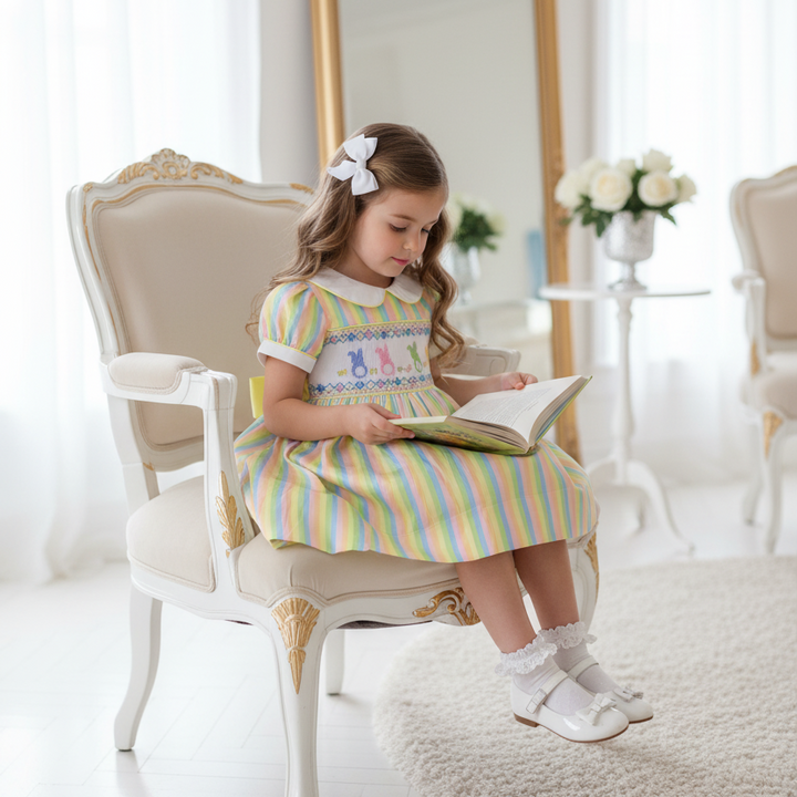 traditional smocked baby girls dress petticoat layered baby dress
