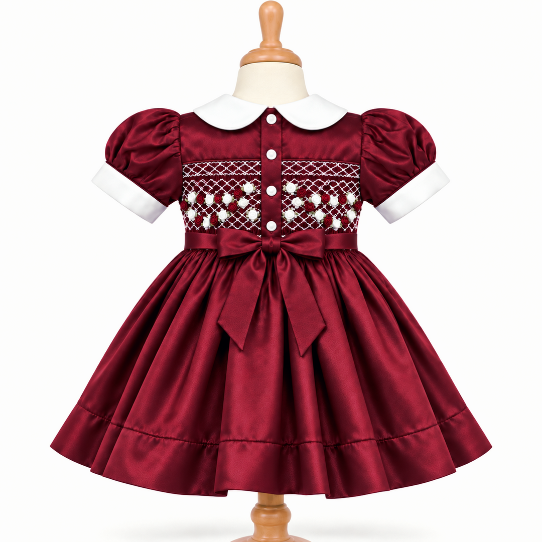 Ocean Baby Girls 'Morello Cherry' Smocked Petticoat Layered Dress - (NB-10Yrs)
