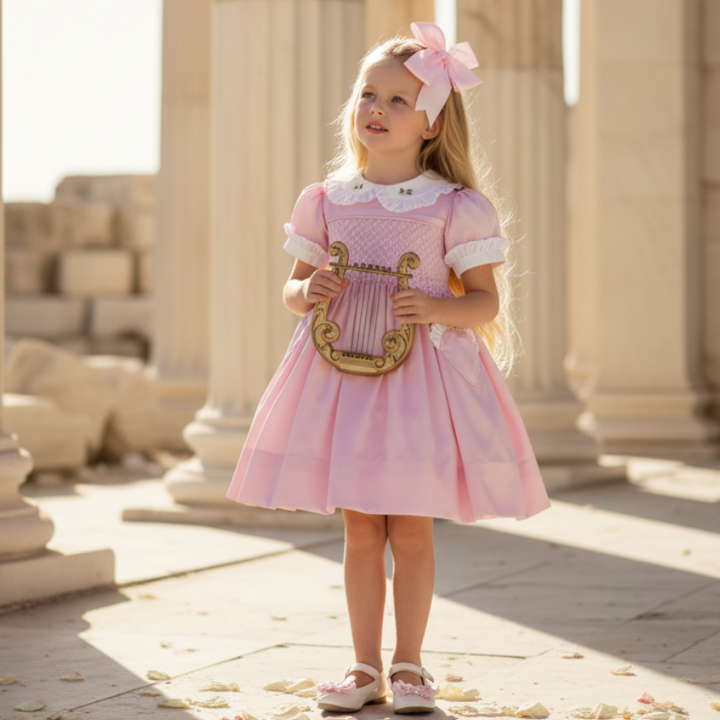 Ocean Baby Girls Exclusive Rose Lux Collection Satin Smocked Petticoat Layered Dress (NB-8Yrs)