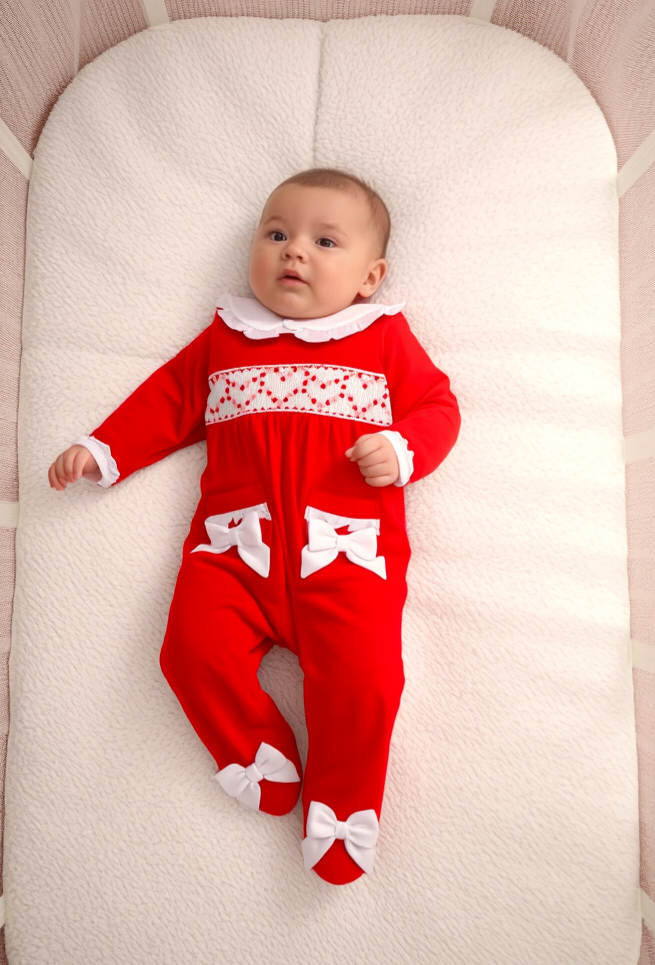 newborn baby girls sleepsuit baby smocked clothing