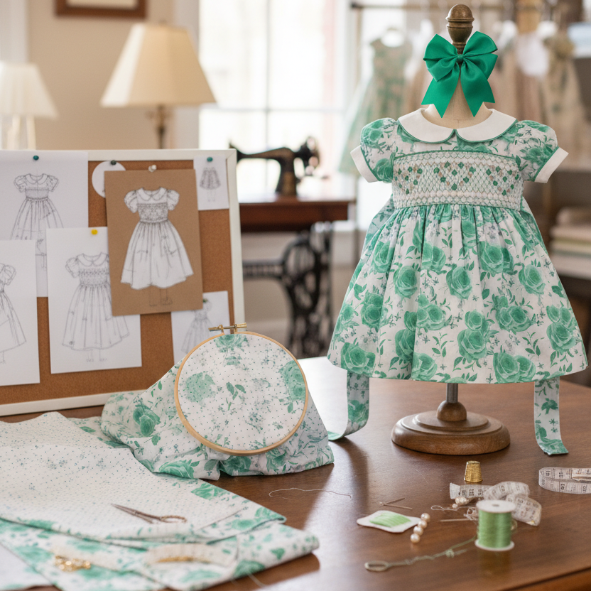 butterfly handmade smocked baby girls dress petticoat skirt 