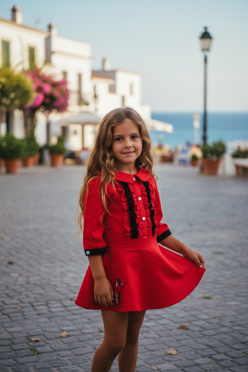 Ocean Baby Girls Red Scottie Dog Skirt Set (9M-14Yrs)