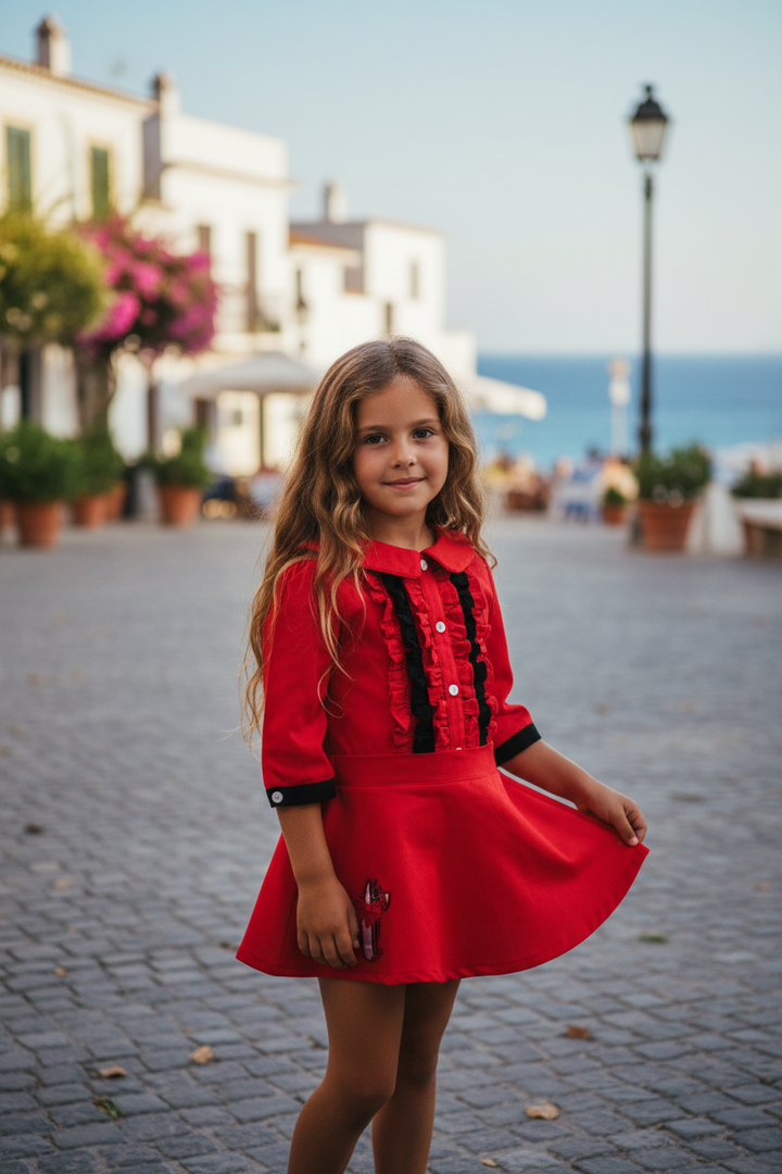 Ocean Baby Girls Red Scottie Dog Skirt Set (9M-14Yrs)