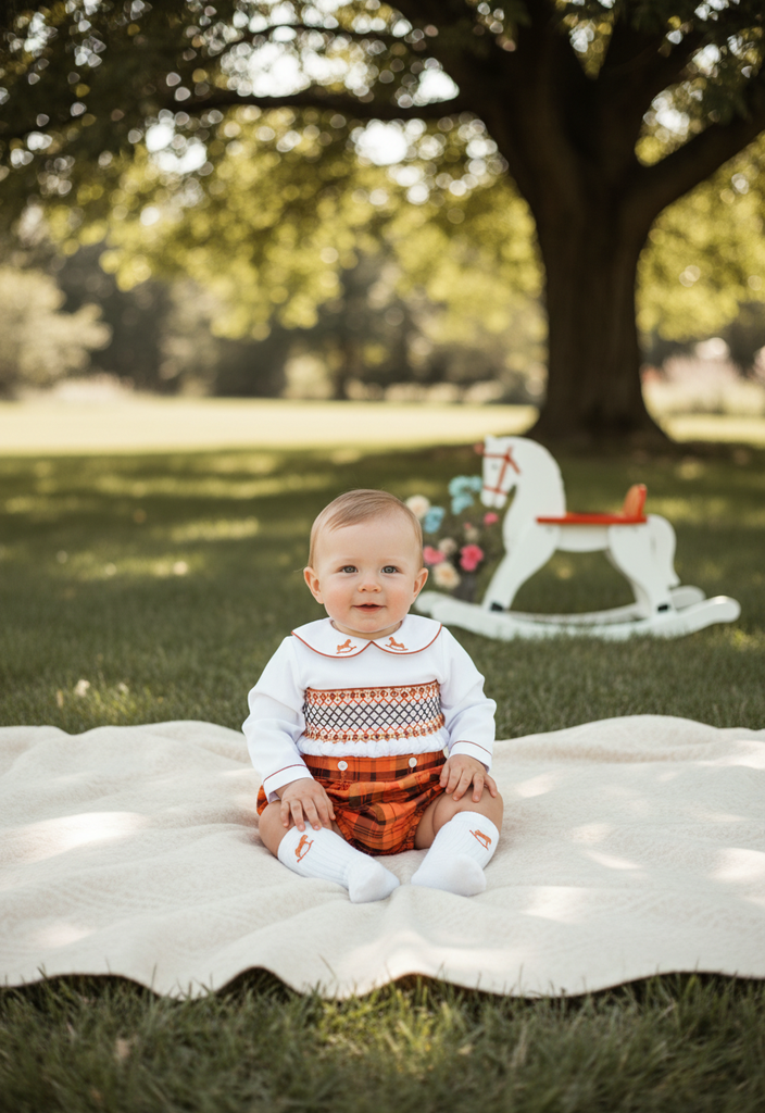 Ocean Baby Boys Autumn Smocked Buster Suit Set (NB-3Yrs)