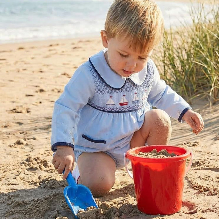 Ocean Baby Boys Sail Boat Smocked Bubble Suit Set (NB-3Yrs)