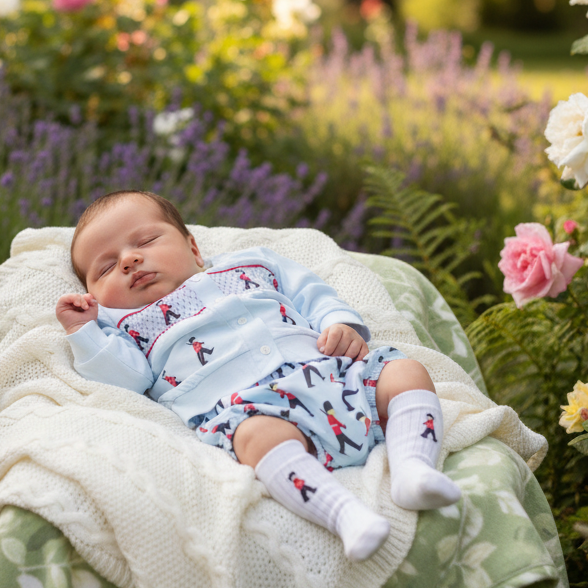 Ocean Baby Smocked Soldier Cardigan & Pants Outfit (NB-3Yrs)