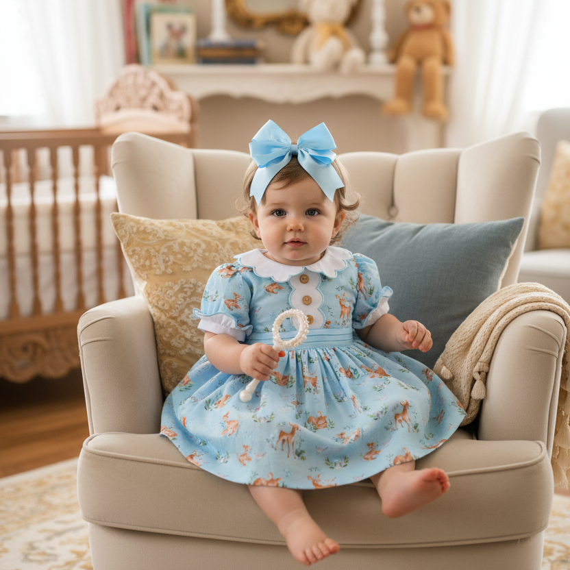 blue baby girls luxury dresses 