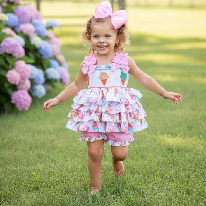 girls summer holiday outfits smocked baby girls clothes 