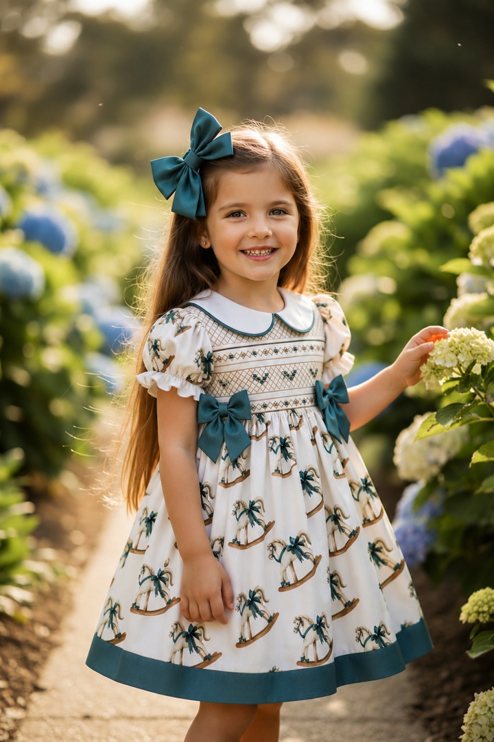 Ocean Baby 'My Little Rocking Horse Dreams' Smocked Dress (NB-6Y)