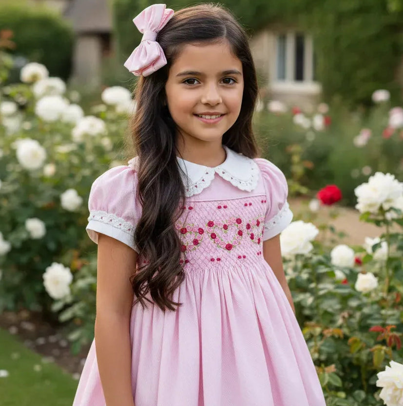 Ocean Baby Girls 'Rose Sugar Swirl' Smocked Petticoat Layered Dress (NB-10Yrs)