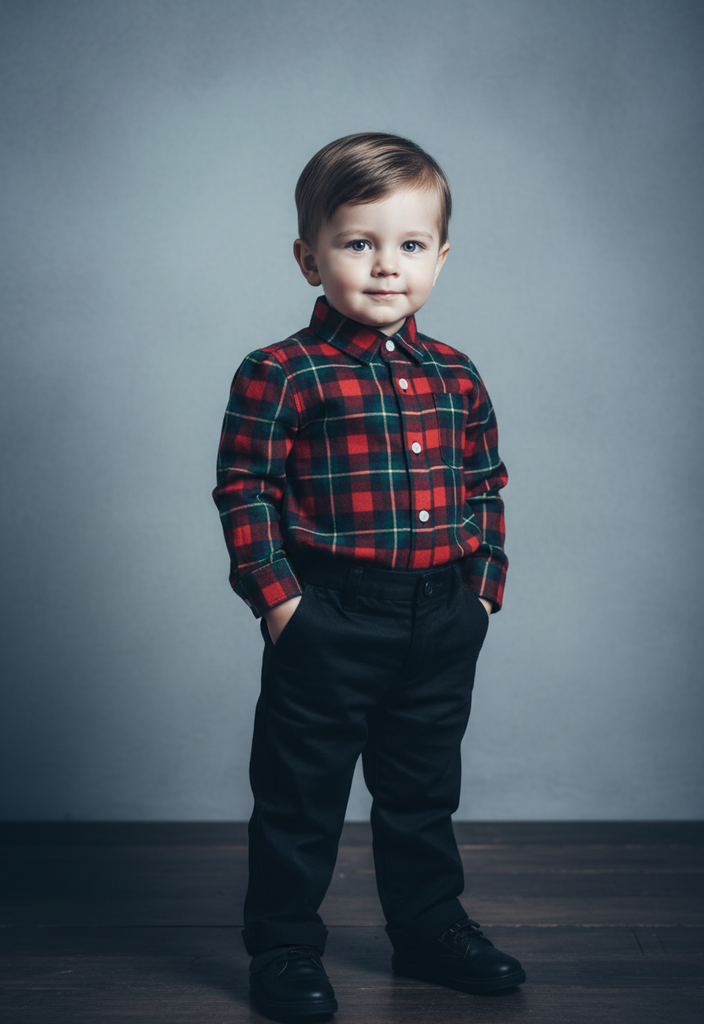 Ocean Baby Boys Trio Plaid Cotton Shirt  (12M-12Yrs)