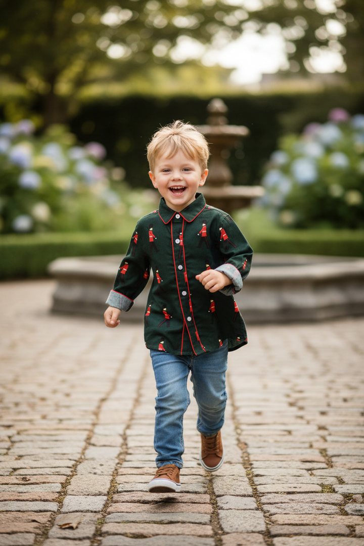 Ocean Baby Boys Emerald Soldier Cotton Shirt  (6M-8Yrs)