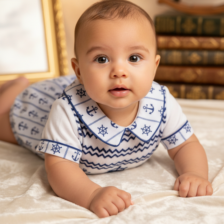 smocked baby boys outfit set 