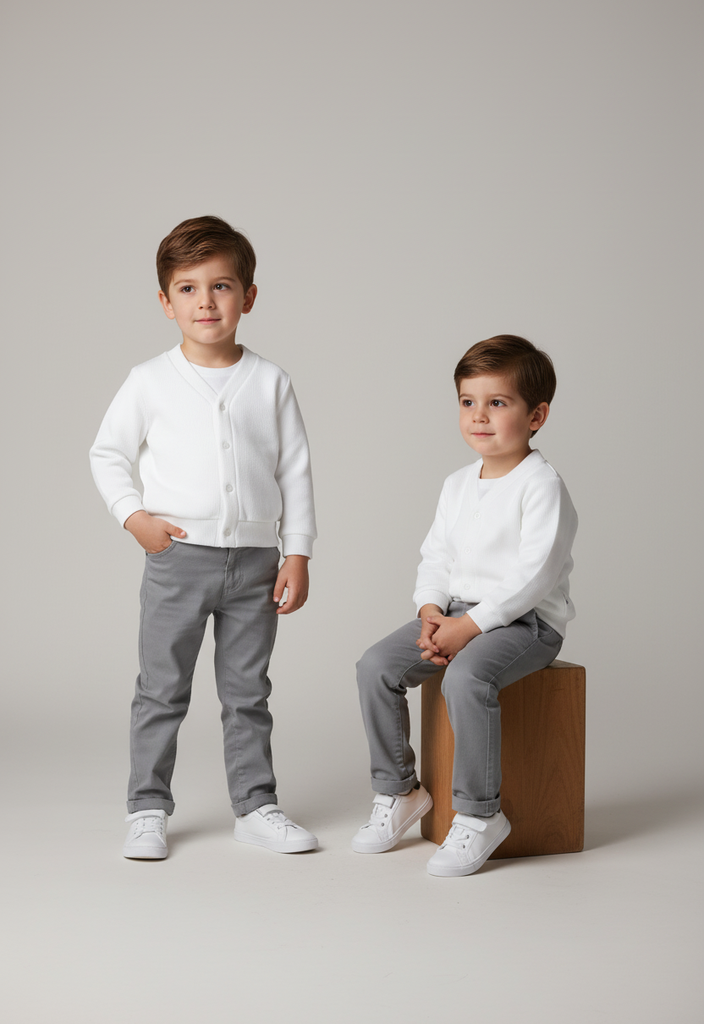 Ocean Baby Boys Cardigan White (NB-4Yrs)